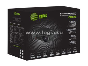  Cactus CS-PRM.06B.WVGA-W LCD 2000Lm (1280x800) 1000:1  :30000 2xUSB typeA 2