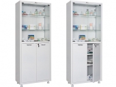 Шкаф металлический медицинский 700x1655/1755x320 мм, белый (RAL 9016), HILFE МД 2 1670/SG