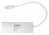 Разветвитель USB-C Digma HUB-4U3.0-UC-S 4порт. серебристый