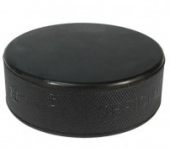 Шайба хоккейная "VEGUM", оф.стандарт, диам. 75 мм, выс. 25 мм, вес 163гр, черная