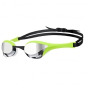 Очки для плавания "ARENA Cobra Ultra Mirror", зеркальные линзы, зелено-белая оправа