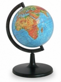 Глобус Земли физический 150 мм на подставке из черного пластика