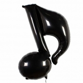Шар фольгированный 35" «Нота музыкальная», фигура, цвет чёрный