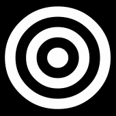 Мишень навесная для метания в цель (70*70 см), на черном фоне белые круги
