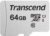   Micro SecureDigital 64Gb Transcend Class 10 TS64GUSD300S {MicroSDXC Class 10 UHS-I U1}