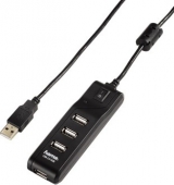 Разветвитель USB 2.0 Hama Switch 4порт. черный (00054590)