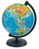Глобус Земли физический 210 мм на подставке из черного пластика