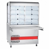 Прилавок-витрина холодильный АСТА ПВВ(Н)-70КМ-С-01-НШ 1500x705x1721 мм, вся нерж. плоский стол