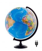 Глобус Земли политический 150 мм с подсветкой на подставке из пластика