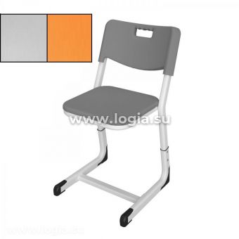 Стул ученически регулируемый сиденье и спинка moldplast 3-5 г.р., LP/1.2, серый/оранжевый