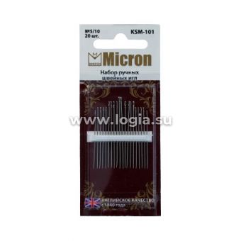 Иглы для шитья ручные Micron KSM-101 набор швейных игл 20 шт.