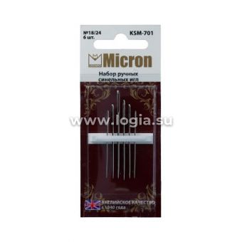 Иглы для шитья ручные Micron KSM-701 набор синельных игл 6 шт.