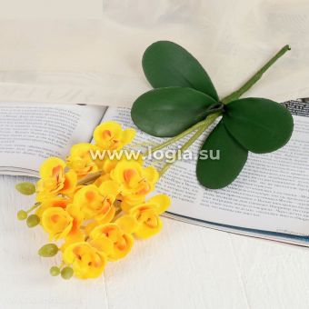 Цветы искусственные "Орхидея королевская" 3,5*28 см, жёлтый
