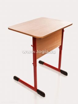 Стол ученический одноместный регулируемый по высоте на плоскоовальной трубе (закругленные углы+столе