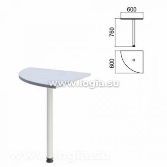 Стол приставной угловой "Арго", 600х600х760 мм, серый/опора хром (КОМПЛЕКТ)