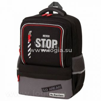 Рюкзак BRAUBERG STAR, "Stop", черный, 40х29х13 см, 229979