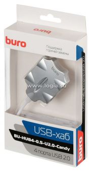  USB 2.0 Buro BU-HUB4-0.5-U2.0-Candy 4. 