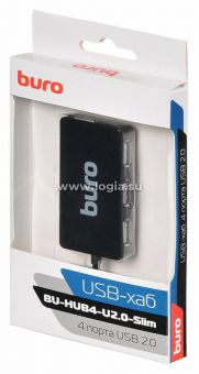  USB 2.0 Buro BU-HUB4-U2.0-Slim