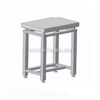 Стол для весов малый 630х450х900, гранит (белый металлик)