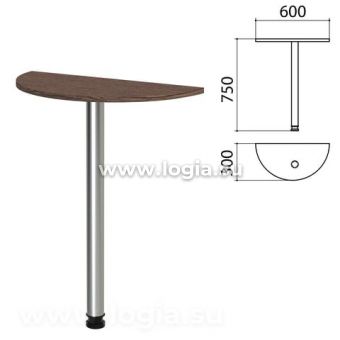 Стол приставной полукруг 600х300х750 мм, цвет венге