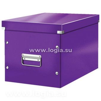 Короб архивный LEITZ "Click & Store" L, 310х320х360 мм, ламинированный картон, разборный, фиолетовый