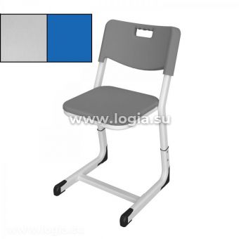 Стул ученически регулируемый сиденье и спинка moldplast 3-5 г.р., LP/1.2, серый/синий