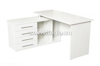 Стол для преподавателя компьютерного класса, белый, 140х75х60(127) см