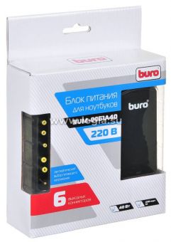   Buro BUM-0061A40  40W 12V-20V 8-connectors 3.2A 1xUSB 1A   