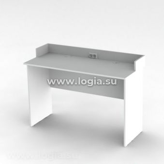 Широкий письменный стол двухместный с бортиком и розеткой 232, 232С16-ФД