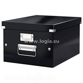 Короб архивный LEITZ "Click & Store" M, 200х280х370 мм, ламинированный картон, разборный, черный, 60