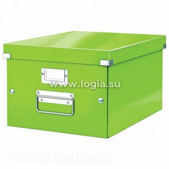 Короб архивный LEITZ "Click & Store" M, 200х280х370 мм, ламинированный картон, разборный, зеленый, 6