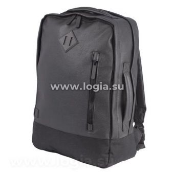 Рюкзак BRAUBERG молодежный с отделением для ноутбука, "Квадро", искуственная кожа, черный, 44х29х13 