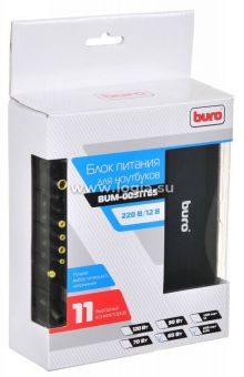   Buro BUM-0031T65  65W 12V-24V 11-connectors 3.2A 1xUSB 0.6A   