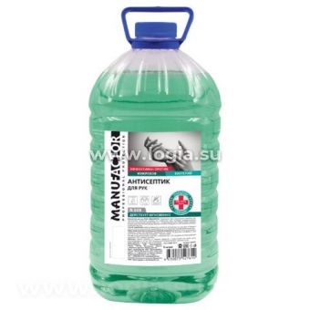 Антисептик для рук спиртосодержащий спирт 66%-70% 5 л MANUFACTOR дезинфицирующий жидкость N 309